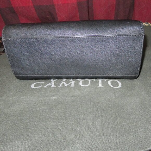 Vince Camuto Black Italian Leather Tote Handbag Crossbody w/ orig charm & tassel - Picture 7 of 15